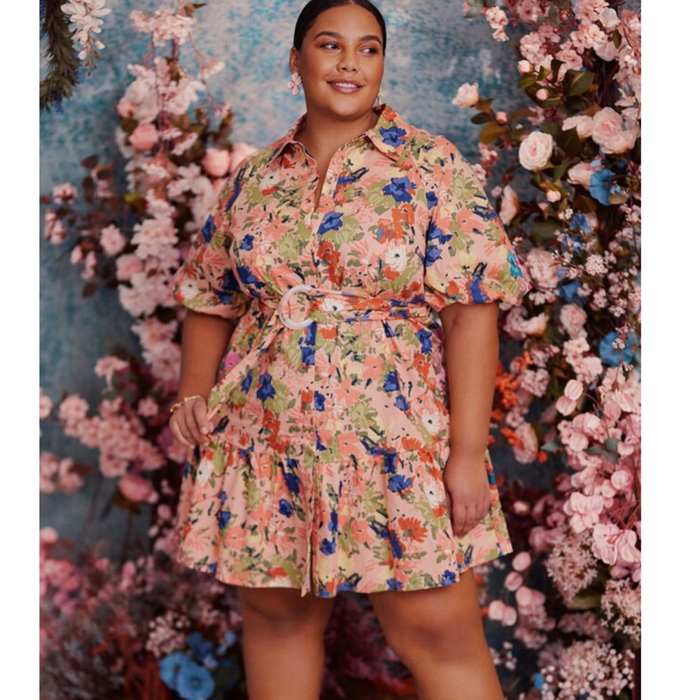 ELOQUII Elements Button Down Dress With Flounce size 16 NWT